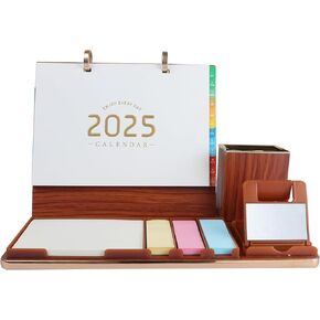 Desk Calendar 2025 Jan-Dec,Standing Flip Desktop Calendar 7.4 x 8.2in with 4 Sticky Notes and Pen Holder,12 Monthly Calendar 2025 Small Desk Calendars,Year Calendar Planner for Classroom,School,Office