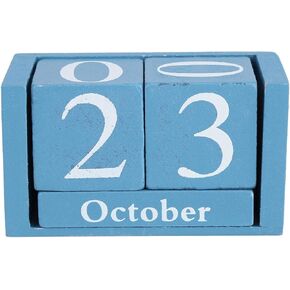 Wood Flip Calendar, Desk Calendar with Changeable Date Daily, Fabric Perpetual Calendar, Calendar for Office, Restaurant, Office or Home