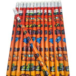 Formula One Sport Car Racing Print Wooden Pencils (Standard 7.5") #2 Lead. One Top Rubber Eraser. (24 Pack)