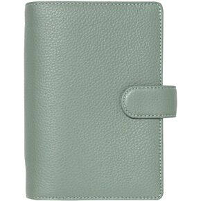 Filofax Norfolk Organizer, Personal Size, Sage - Soft, Full-Grain Leather, Six Rings, Week-to-View Calendar Diary, Multilingual, 2025 (C022636-25)