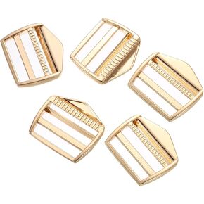 uxcell Metal Ladder Lock Slider, 5Pcs Zinc Alloy Adjustable Webbing Strap Release Buckles for Backpack Strap Replacement
