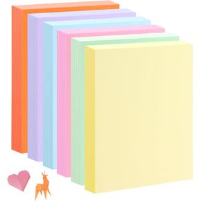 300 Sheets Thick Colored Cardstock Paper Bulk 8.3 x 11.7 Inches, 6 Colors Scrapbook Paper, 230 gsm Printer Construction Paper for Kids School Scrapbook Card Making DIY, Scrapbooking, Party Decors