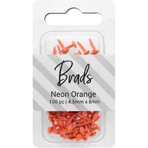 Accent Design Paper Accents Brads 4.5mm x 8mm 100pc Solid Neon Purple, Brads for Paper Crafts, Brads Paper Fasteners, Metal Brads, Wire Brads, Small Brads, Neon Purple Brads