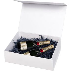 Anscher 3 Pack Magnetic Gift Boxes with Ribbon Large Size 12.5x8.5x4 Inch, Premium White Rigid Gift Boxes with Lids for Presents Bridal Proposal, Christmas, Baby Shower, Birthday and Graduation