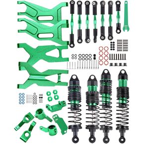 ترقيات جزء لـ 1/10 Rustler 2WD (VXL) /Stampede 2WD (VXL)، أذرع تعليق RC من خليط معدني، صدمات، كتل توجيه، كتل عجلات C-Hubs Stub Stub Axle Carriers، Turnbuckles Camber Link، أزرق داكن