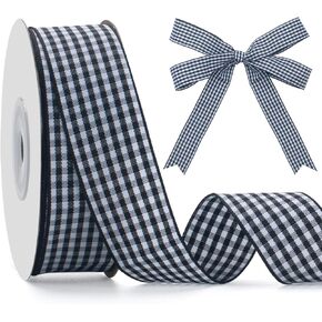 Gingham Ribbon Checkered Ribbon, Red and White Taffeta Plaid Ribbon 1 Inch x 25 Yards, Red Check Wide Ribbon for Gift Wrapping, Picnic, DIY Crafts, Wreath, Wedding, Home Decor
