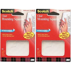 Scotch : Mounting Squares, Precut, Removable, 11/16 x 11/16, Clear, 35/Pack -:- Sold as 2 Packs of - 35 - / - Total of 70 Each