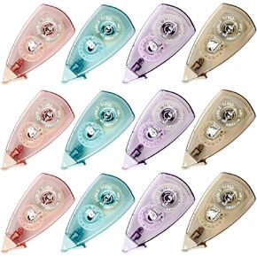 Total 4pcs Triangle Double Sided Adhesive Tape Roller Scrapbooking Tape, Acid Free & Archival-Safe, Permanent Double-Sided Adhesive Tape Dispenser Runner for Crafts 5mx8mm (Coffee)
