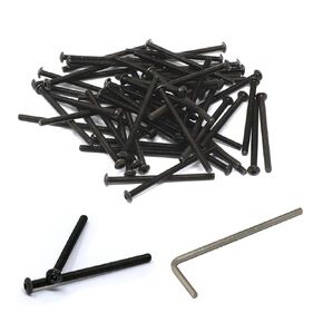 iexcell 100 Pcs M4 x 30mm Thread Pitch 0.7 mm Alloy Steel 12.9 Grade Hex Socket Button Head Cap Screws Bolts Kit, Black Oxide Finish