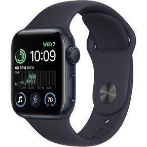 Apple Watch SE (2nd Gen) (GPS, 44mm) - Midnight Aluminum Case with Midnight Sport Band, M/L (Renewed)