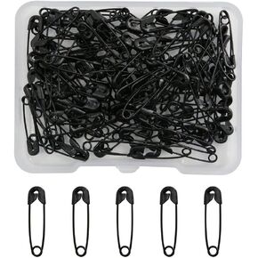 240 Pcs 19mm Safety Pins Mini Colored Safety Pins Small Metal Safety Pins Decorative Clothing Safety Pins for Clothes Crafts Sewing Black