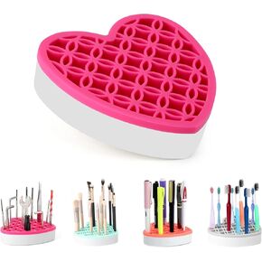 Silicone Makeup Brush Holder, Cosmetic Organizer, Pen Holder for Desk, Pencil Case, Sewing Tool, Beauty Tool, Brushes, Scissors, Toothbrush Holders (Orange)