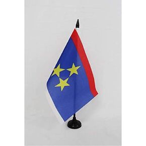 Autonomous Province of Vojvodina Table Flag 5'' x 8'' - Vojvodina Desk Flag 21 x 14 cm - Black plastic stick and base - AZ FLAG