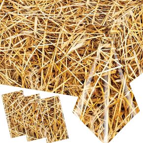 3pcs Straw Tablecovers Farm Hay Tablecloth Starw Hay Bales Decoration for Table Western Cowboy Theme Birthday Party Decorations Hawaiian Luau Party Decorations