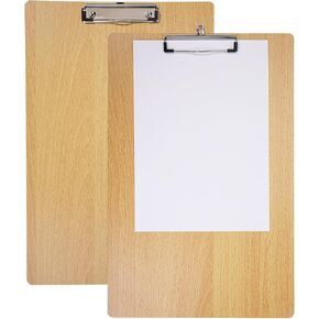 BOMKEE Extra Large Clipboards, 11x17 inch Legal Size Wooden Vertical Clipboard Hardboard with Low Profile Clip for Artists Drawing, Sketching (2 Pcs)