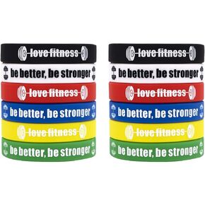 Fitness Motivational Wristbands Workout Rubber Bracelets with Inspirational Quote BE BETTER BE STRONGER, Unisex for Men Women Teens for Daily Gym Workout and Exercise Motivation