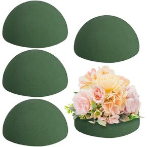 Flower Foam 4 Pack Green Floral Foam 5.5inch x 2.75inch Round Plant Foam Floral Dry Foam Half Ball Oasis Large Flower Foam Craft Styrofoam for Flower Arrangements for Artificial Plant Bouquet DIY