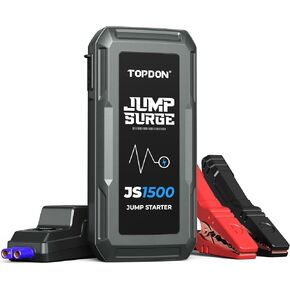 TOPDON JS3000 12V 3000A Battery Booster Jump Starter Pack for Up to 9L Gas/ 7L Diesel Engines, Portable Car Battery Charger with Handle Jumper Cable and EVA Protection Case