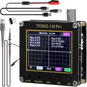 DSO-TC3 Oscilloscope 3-in-1 Handheld Oscilloscope DDS Signal Generator Transistor Tester Portable Oscilloscope 500Khz Bandwidth 10MSa/s Sampling Rate, 6 Types of Waveforms, Transistors Measure
