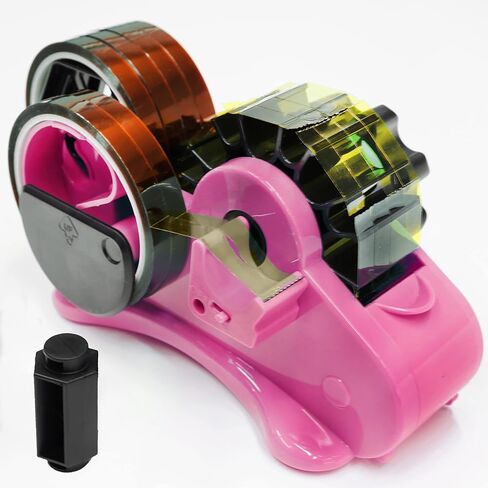 Pink Heat Tape Dispenser Sublimation - Multiple Roll Cut Heat Tape Dispenser 1" & 3" Core Double Reel Cores Sublimation for Heat Transfer Tape, Semi-Automatic Tape Dispenser with Compartment Slots in Saudi Arabia
