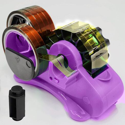 Pink Heat Tape Dispenser Sublimation - Multiple Roll Cut Heat Tape Dispenser 1" & 3" Core Double Reel Cores Sublimation for Heat Transfer Tape, Semi-Automatic Tape Dispenser with Compartment Slots in Saudi Arabia