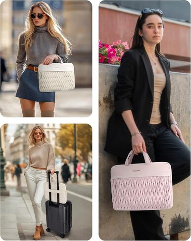 BAGSMART 15.6-16 Inch Laptop Case, Padded Laptop Bag Sleeve for MacBook Pro, Shockproof MacBook Case Laptop Cover Compatible for Dell HP Lenovo Asus Acer, Pink in Saudi Arabia