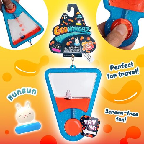 Goonameez, Hand-Held Sensory Toy with Floating Characters, Mesmerizing Water Mix Fidget Toy – Collect All 6 Unique Shapes for Squishy Fun, Perfect Travel Toy! (BunBun) in Kuwait