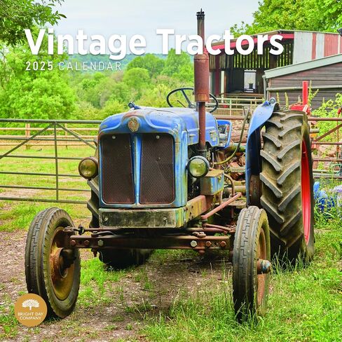 2025 Vintage Tractors Monthly Wall Calendar by Bright Day, 12 x 12 Inch Antique Farm Machinery in Saudi Arabia