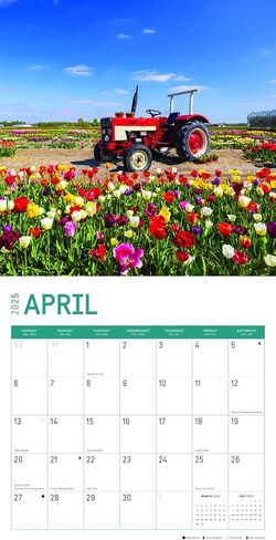 2025 Vintage Tractors Monthly Wall Calendar by Bright Day, 12 x 12 Inch Antique Farm Machinery in Saudi Arabia