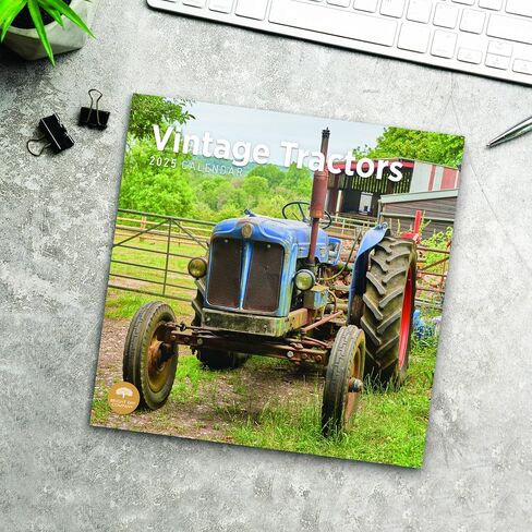 2025 Vintage Tractors Monthly Wall Calendar by Bright Day, 12 x 12 Inch Antique Farm Machinery in Saudi Arabia
