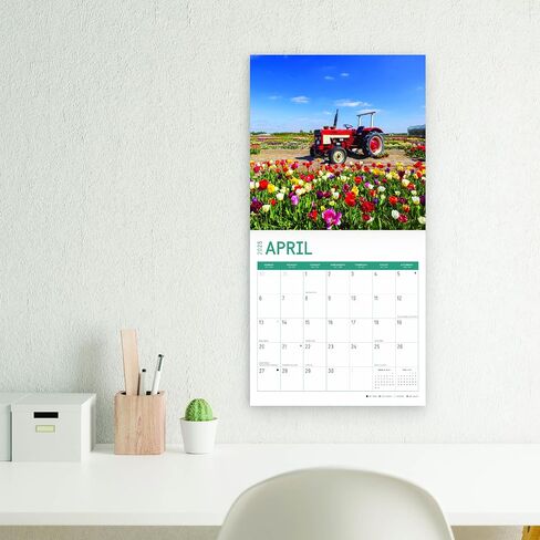 2025 Vintage Tractors Monthly Wall Calendar by Bright Day, 12 x 12 Inch Antique Farm Machinery in Saudi Arabia