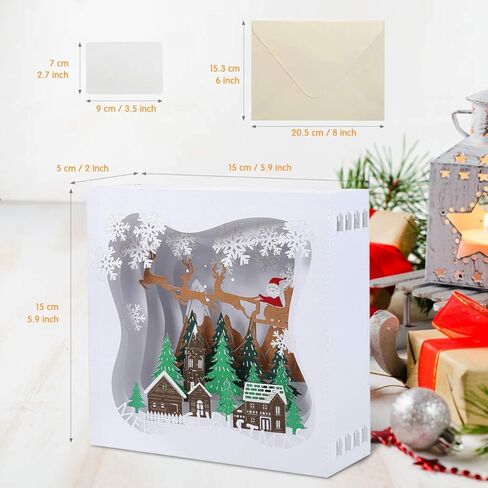 بطاقة تهنئة لعيد الميلاد المجيد من كيسوتو ثلاثية الأبعاد مع ظرف in Kuwait