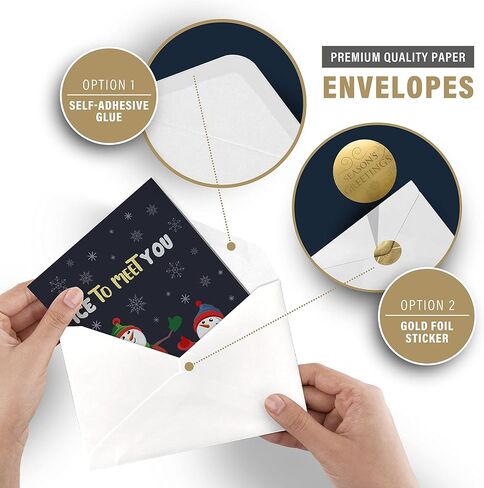 Easykart -24 بطاقة تهنئة بعيد الميلاد والأعياد مع مظاريف | تصميمات الفرح والتمنيات الدافئة مكونة من 4 قطع لكل منها | مقاس 5.5 × 4 بوصة للأصدقاء والعائلة والأحباء. in Saudi Arabia
