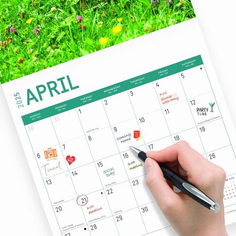 2025 Roosters Monthly Wall Calendar by Bright Day, 12 x 12 Inch Cute Nature Photography Gift in Saudi Arabia
