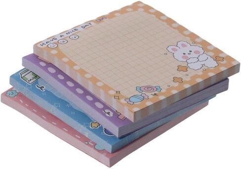 ملاحظات لاصقة على شكل أرنب لطيف، مجموعة ملاحظات لاصقة ذاتية اللصق على شكل رسوم متحركة، مقاس 3.0 × 3.0 بوصات، وسادات مذكرة كاواي، للمنزل المكتبي، 50 ورقة in Kuwait