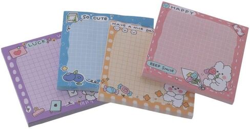 ملاحظات لاصقة على شكل أرنب لطيف، مجموعة ملاحظات لاصقة ذاتية اللصق على شكل رسوم متحركة، مقاس 3.0 × 3.0 بوصات، وسادات مذكرة كاواي، للمنزل المكتبي، 50 ورقة in Kuwait