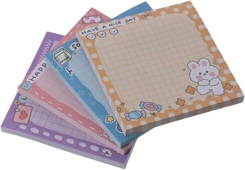 ملاحظات لاصقة على شكل أرنب لطيف، مجموعة ملاحظات لاصقة ذاتية اللصق على شكل رسوم متحركة، مقاس 3.0 × 3.0 بوصات، وسادات مذكرة كاواي، للمنزل المكتبي، 50 ورقة in Kuwait