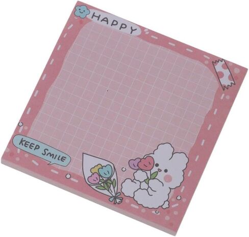 ملاحظات لاصقة على شكل أرنب لطيف، مجموعة ملاحظات لاصقة ذاتية اللصق على شكل رسوم متحركة، مقاس 3.0 × 3.0 بوصات، وسادات مذكرة كاواي، للمنزل المكتبي، 50 ورقة in Kuwait