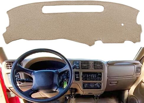 غطاء لوحة القيادة مناسب لسيارة 1998-2005 Chevy شيفروليه S10 Blazer/GMC Jimmy Sonoma Envoy/Olds Oldsmobile Bravada، غطاء لوحة القيادة وسادة السجاد (أسود) Y39 in Kuwait