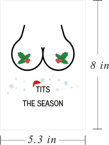 Naughty Tits Christmas Card, Sexy Merry Christmas Card for Friend BF, Funny Winter Season Xmas Card in Saudi Arabia