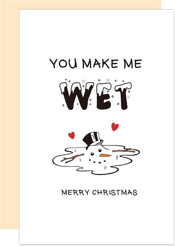 Naughty Tits Christmas Card, Sexy Merry Christmas Card for Friend BF, Funny Winter Season Xmas Card in Saudi Arabia