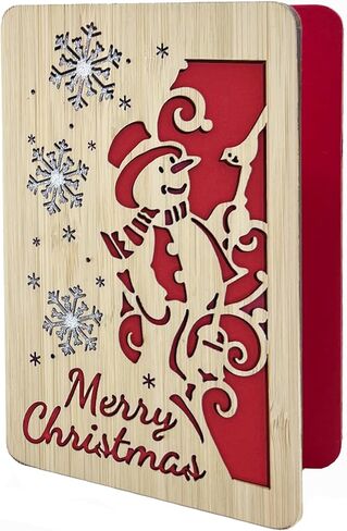 Wooden Christmas Greeting Card,Handmade Christmas Blank Card,Merry Christmas Wood Card For Friends,Family in Saudi Arabia