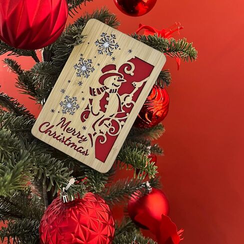 Wooden Christmas Greeting Card,Handmade Christmas Blank Card,Merry Christmas Wood Card For Friends,Family in Saudi Arabia