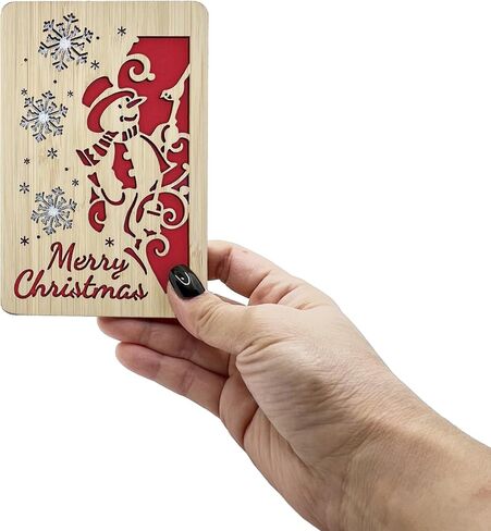 Wooden Christmas Greeting Card,Handmade Christmas Blank Card,Merry Christmas Wood Card For Friends,Family in Saudi Arabia