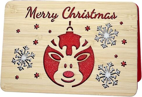 Wooden Christmas Greeting Card,Handmade Christmas Blank Card,Merry Christmas Wood Card For Friends,Family in Saudi Arabia