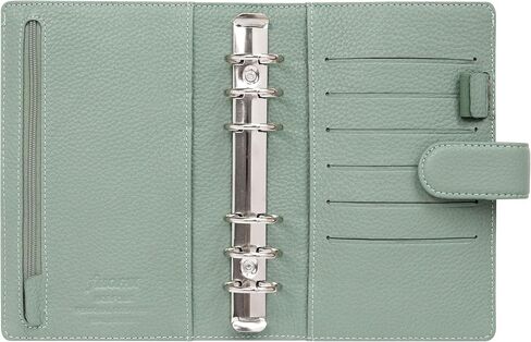 Filofax Norfolk Organizer, Personal Size, Sage - Soft, Full-Grain Leather, Six Rings, Week-to-View Calendar Diary, Multilingual, 2025 (C022636-25) in Saudi Arabia