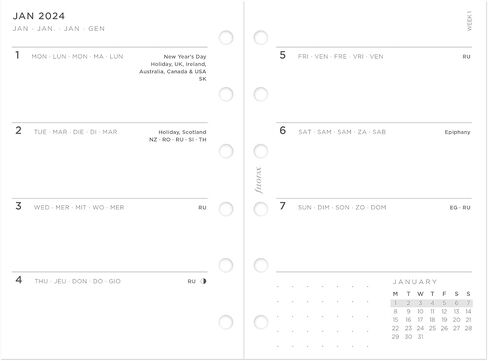 Filofax Norfolk Organizer, Personal Size, Sage - Soft, Full-Grain Leather, Six Rings, Week-to-View Calendar Diary, Multilingual, 2025 (C022636-25) in Saudi Arabia