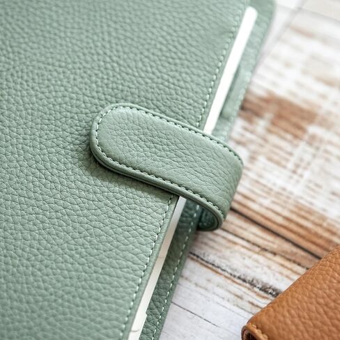 Filofax Norfolk Organizer, Personal Size, Sage - Soft, Full-Grain Leather, Six Rings, Week-to-View Calendar Diary, Multilingual, 2025 (C022636-25) in Saudi Arabia