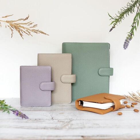Filofax Norfolk Organizer, Personal Size, Sage - Soft, Full-Grain Leather, Six Rings, Week-to-View Calendar Diary, Multilingual, 2025 (C022636-25) in Saudi Arabia