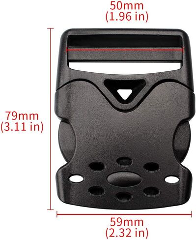 DYZD Multi-Size 4 PCS Plastic Side Release Buckles 0.8, 1, 1.25,1.5,2Inch Adjustable Buckles for Backpack Straps Webbing(1-1/2 inch, 2 PCS) in Kuwait